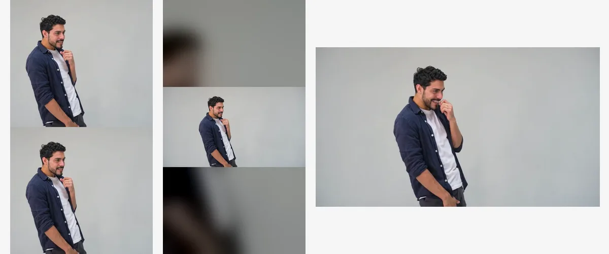 The same frame of the remake stacked twice, on a blurred fill and in 16:9